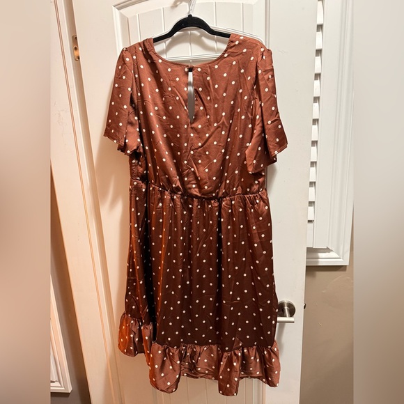 Torrid Brown Asymmetrical Ruffled Sundress - Picture 5 of 7